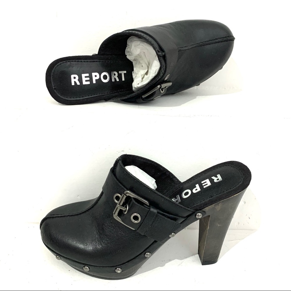 Report Clogs Size 7 Black and brown